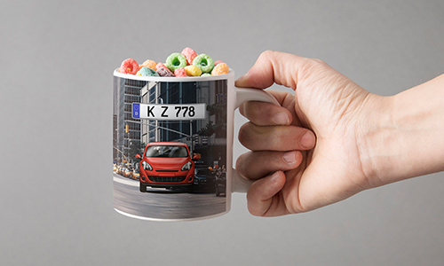 car mug full of candies