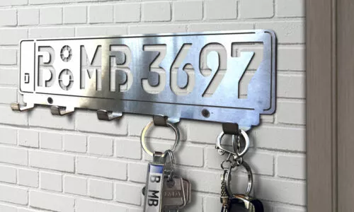 Milled Key Board License Plate - Chrome