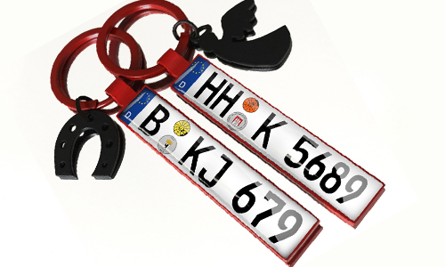number plate key ring