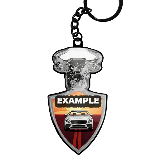 Bull Keychain Shield Car