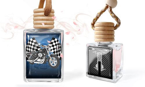 Mini car air freshener with motocycle image