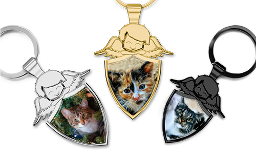 Porte-clés d'ange personnalisé comme cadeau pour les amoureux des chats