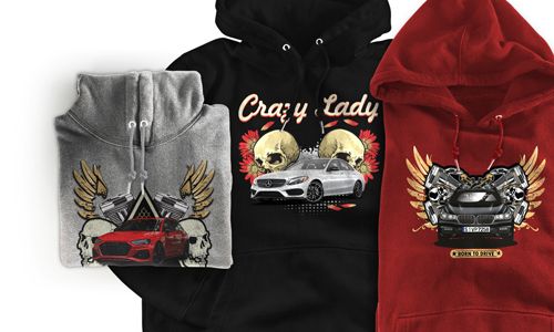 Hoodie Ontwerp Auto Silhouet