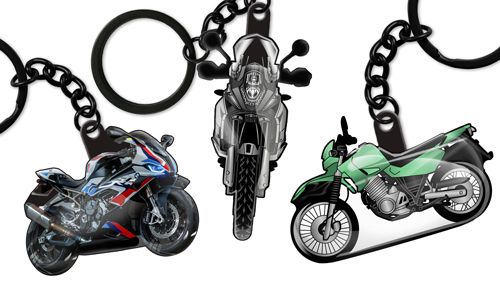 Keychain with motorcycle silhouette