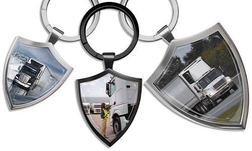 Keychain shield with your photo of truck