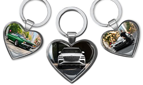 Heart Keychain with your car photo