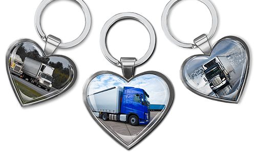 Heart keychain with your TRUCK photo