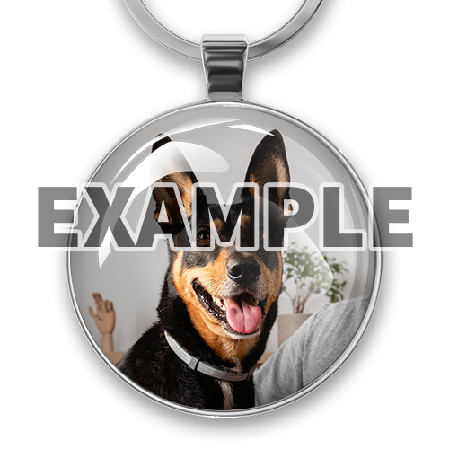 Keychain with photo round