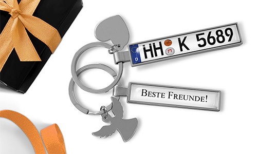 Personalisierter Kennzeichen-Schlüsselanhänger für beste Freunde