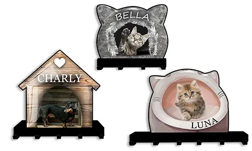 Personalisiertes Schlüsselbrett mit Katze und Hund - Perfekt für Tierliebhaber