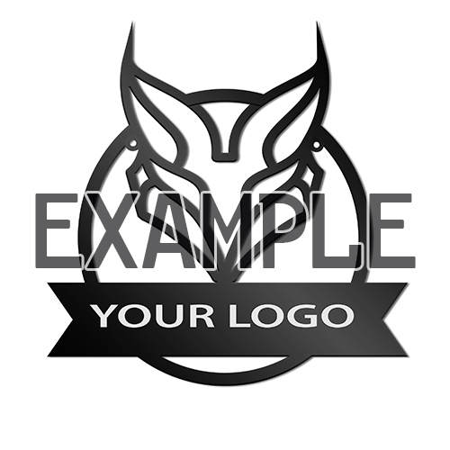 Metalen bordlogo met LED-verlichting