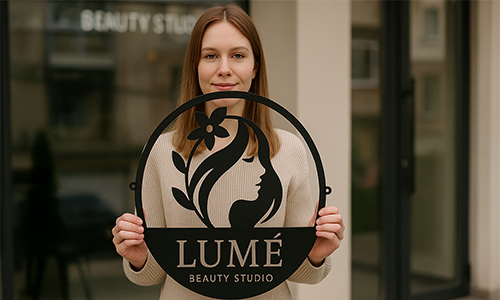 Moderne LED-metalen bordlogo met gepersonaliseerd bedrijfslogo