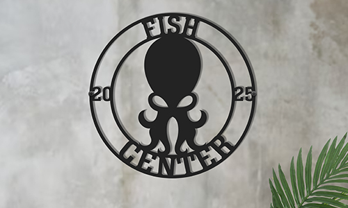 Gepersonaliseerd metalen bordlogo met bedrijfslogo voor aan de muur