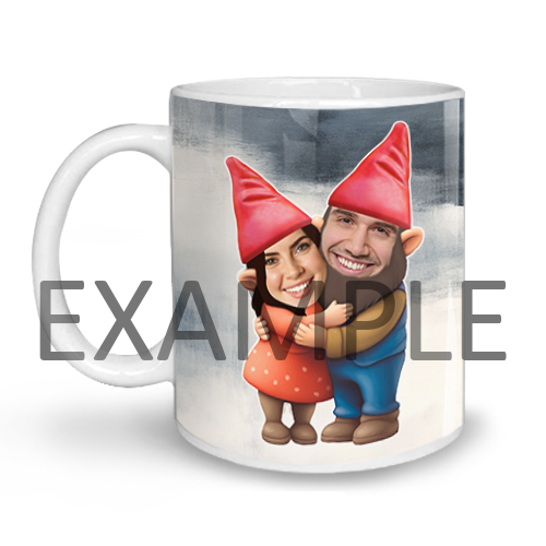 Tazza personalizzata con gnomi da giardino – Coppia e amici