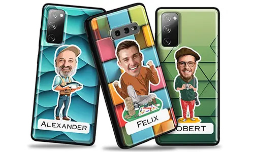 Coque de téléphone personnalisée avec votre passe-temps ou votre profession en bande dessinée
