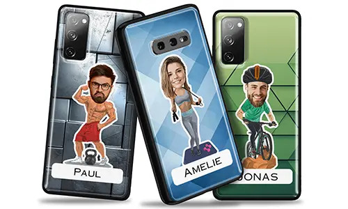 Coque de téléphone personnalisée avec votre passe-temps ou votre profession en bande dessinée