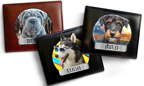 Personalised wallet for a dog owner: with photo and nickname