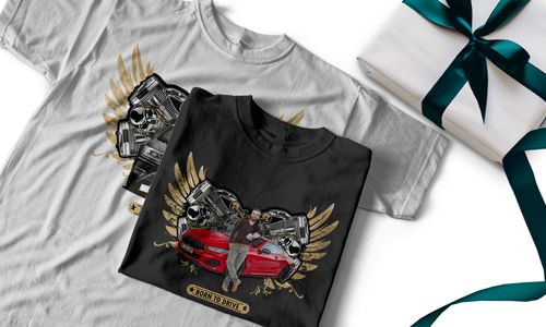 T-Shirt mit Automotiv für Papa
