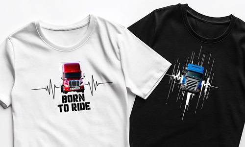 Personalised T-shirt with photo of truck and licence plate! Unique gift!