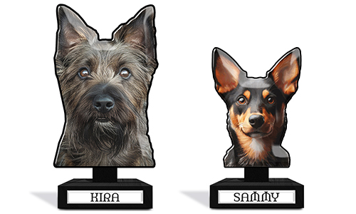 Table decoration for a dog owner - unique gift with photo of your dog and its name