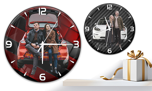 Coolline wall clock with car/photo for couples