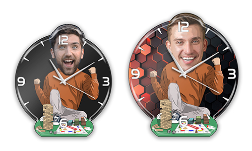 Personalized Wall Clock Comic Hobby - Board Gamer