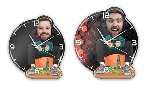 Personalized Wall Clock Comic Hobby - Gamer