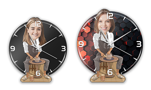 Personalized Wall Clock Comic Hobby- Pottery