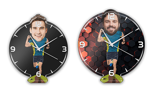 Personalized Wall Clock Comic Sport - Runner