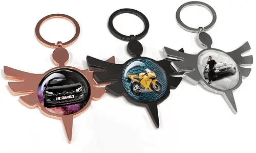 Andělský kulatý přívěsek na klíče auto – jedinečný dárek