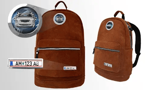 Zaino velluto marrone