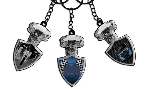 Bull Keychain Shield Car