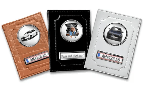 Porte-documents de voiture standard avec voiture/photo et plaque d'immatriculation pour tes meilleurs amis