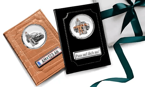 Personalized leather car document holder for grandpa