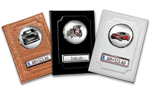 Porte-documents de voiture standard avec voiture/photo et plaque d'immatriculation pour ton mari