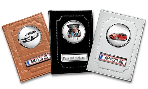 Standaard autodocumentenhouder voor mama met auto/foto en kenteken