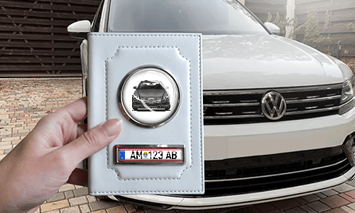 White Leather Car Documents Holder