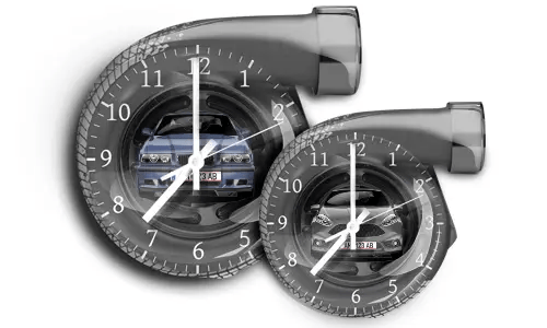 Horloge murale gris foncé Turbine