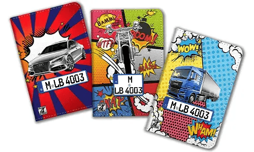 Portadocumenti per auto a fumetti