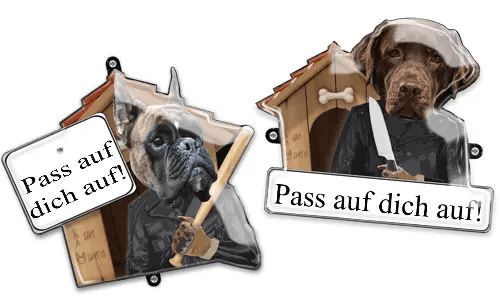 Enseigne-chien avec photo