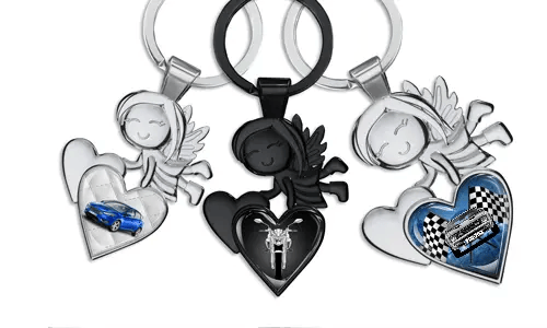 Beschermengel Sleutelhanger Hart Met Auto