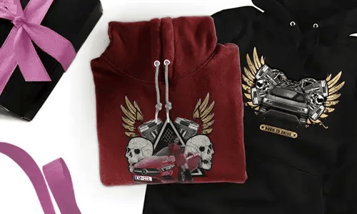 Custom hoodie with car motif for yourself
