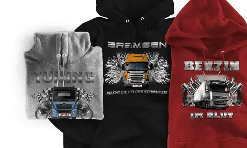 Hoodie with truck silhouette