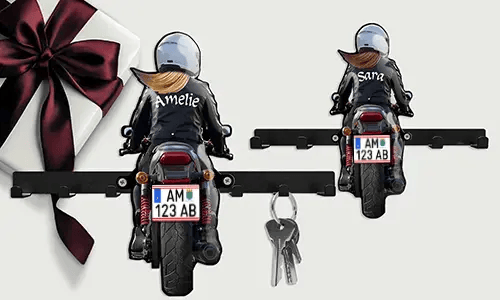 Keyholder-wall for your girlfriend - her name and licence plate as the best gift!