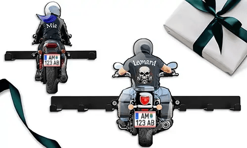 Portachiavi da parete moto personalizzato per il tuo amore con il suo nome