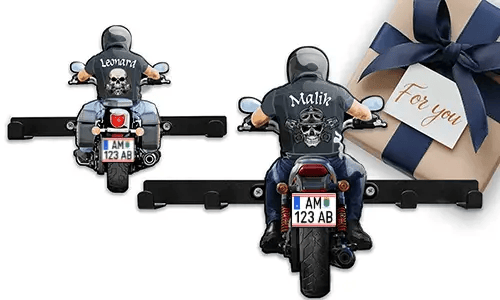 Coole sleutelhouder-muur voor je vriend met zijn naam en kenteken erop!