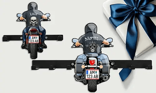 Motorcycle keyholder-wall for your grandfather with his name and licence plate