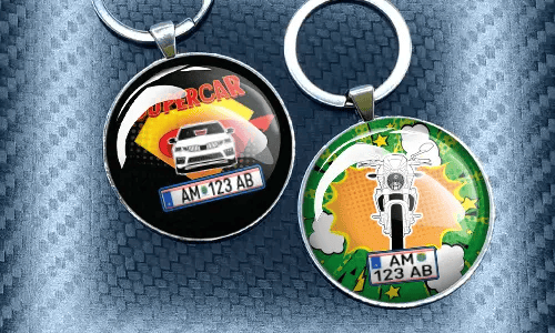 Keychain comic round