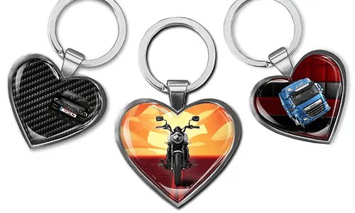 Keychain-Heart-With-Car-Personalized