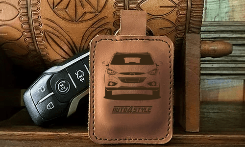 Real Leather Keychain - Brown Leather